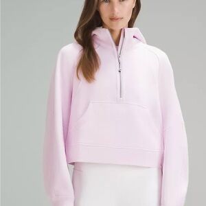Lululemon Scuba Oversized 1/2 zip Hoodie in Meadowsweet Pink size M/L
